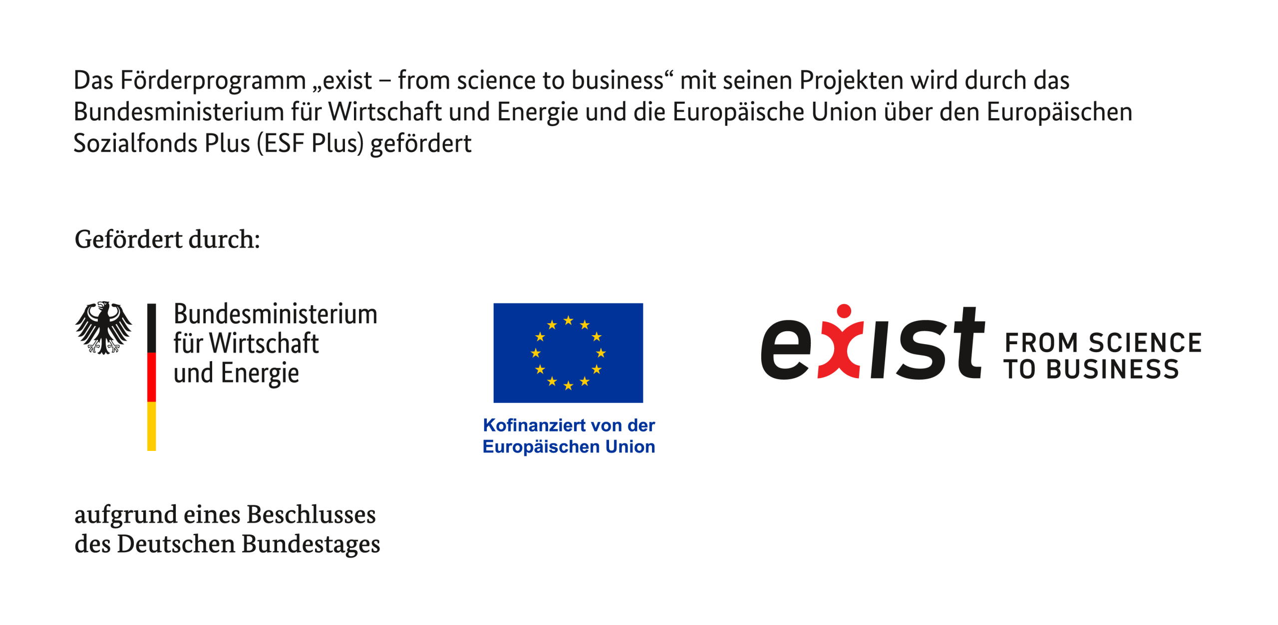 Gefördert vom Bundesministerium für Wirtschaft und Energie und der Europäischen Union über den Europäischen Sozialfonds Plus (ESF Plus), aufgrund eines Beschlusses des Deutschen Bundestages